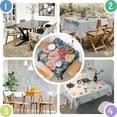 thumbnail image 4 of Pioneer Flower Floral Print Pattern Square Tablecloth,Waterproof Square Table Cover,Wipeable Spillproof Washable Table Cover for Home Kitchen Party Decor 42"X42"(107x107cm), 4 of 6