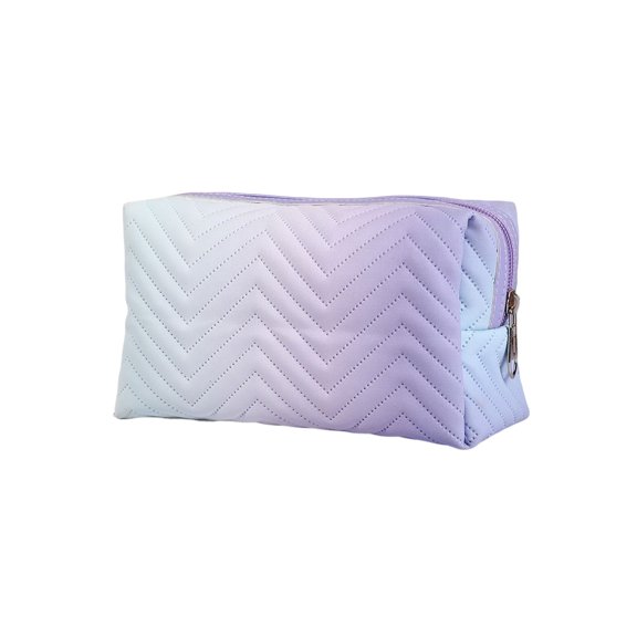 Bolsa de maquillaje con degradado, bolsas de cosméticos con cierre de cremallera, bolsa de viaje de gran capacidad, estuche de suministros de Almacenamiento y organización del hogar Púrpura claro Billuyoard  HA078970-03