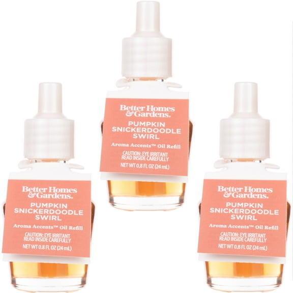Better Homes & Gardens Aroma Accents Oil Refill, Pumpkin Snickerdoodle Swirl, 3pk