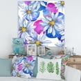 thumbnail image 2 of Designart ' Daisies On Red and Blue Backgorund ' Traditional Canvas Wall Art Print, 2 of 3