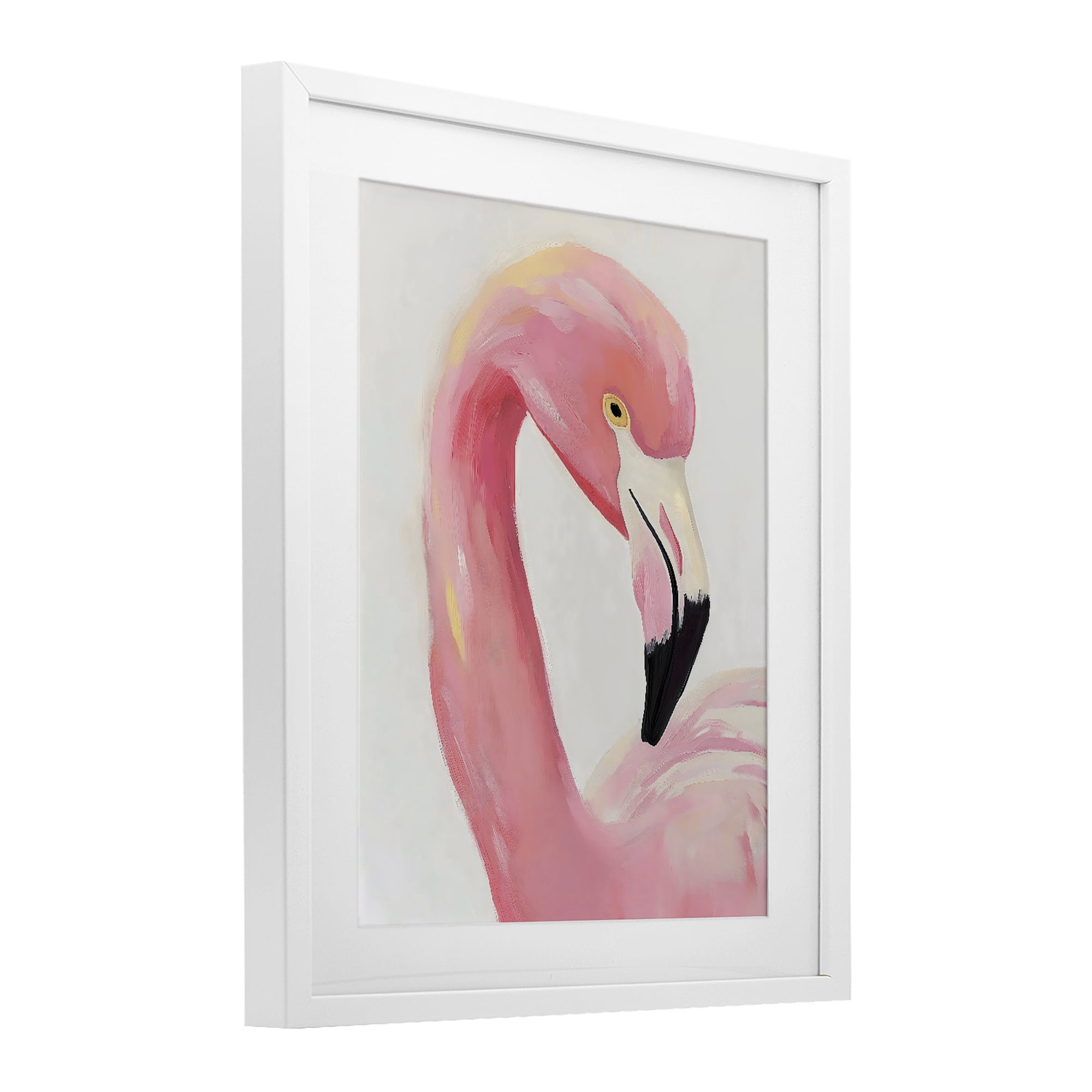 Stupell Industries Serene Pink Flamingo Portrait White Framed Print Under Glass, design by The Prints Vibe