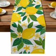 thumbnail image 2 of Burlap Table Runner 36 Inches Long, Summer Lemon Green Botanical Non-Slip Kitchen Table Runners for Dining Room Everyday Use Party Table Decorations Watercolor Yellow Lemons, 2 of 9