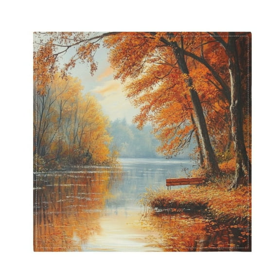 Napkin Satin Napkin 20*20Inchx1 Kitchen Towel Dinner Plate Towel Decorative Towel Napkin Tea Towel Suitable For Kitchen Table A River