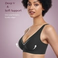 thumbnail image 2 of Deep V Bras for Women No Underwire Seamless Bralettes for Women Plunge T Shirt Bra Softly Padded with Extender, 2 of 5