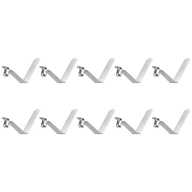 10uds Único Botón Kayak Remo Presión Resorte Clip 38mm x 5,9mm 65Mn Resorte Acero V-Forma Hueco Elevador Telescópico Bloqueo Tubo Poste Clips para Tienda Paraguas Campamento, Plata