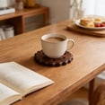 thumbnail image 3 of Tauxra Solid Wood Coffee Cup Coaster Set of 1 3.5 Inch Round Heat Resistant Table Protector for Hot Drinks Mugs Aromatherapy Candles Kitchen Dining Room, 3 of 6