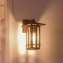 Luxury Craftsman Outdoor Wall Sconce, 13''H x 7''W, with Tudor Style Elements, Mediterranean Design, Olde Bronze Finish and Glass, UHP1152