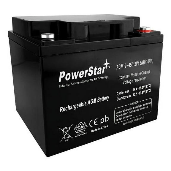 PowerStar 12 V 45Ah ES3812 Sealed Lead AGM Battery for Emergency Lighting