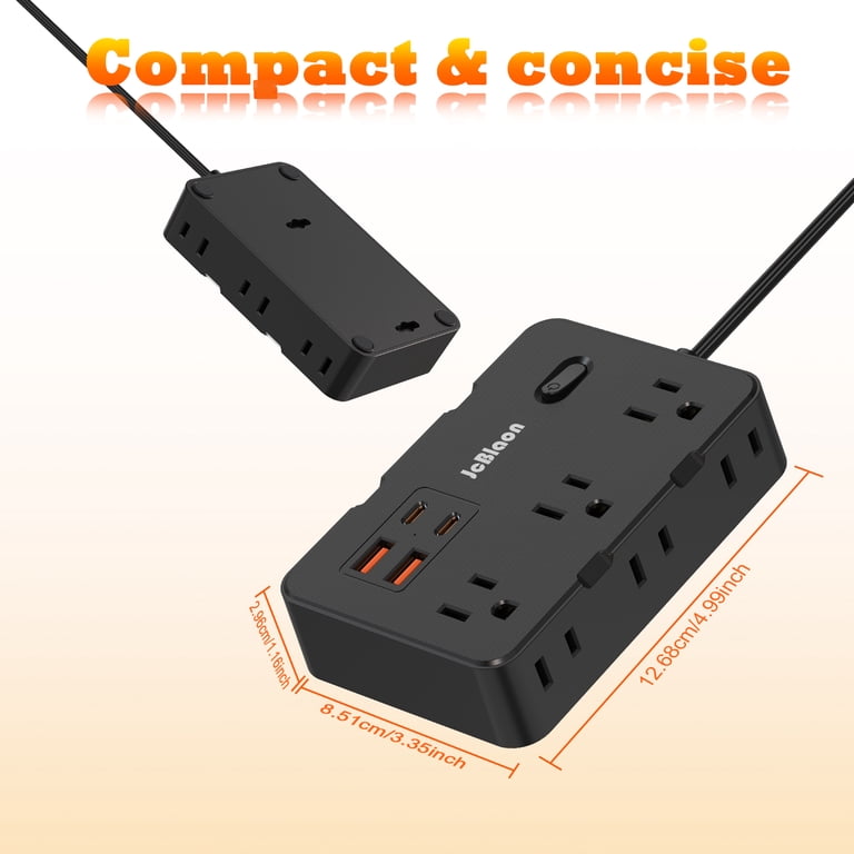 JcBlaon 6-Outlet Power Strip with USB Ports, 5ft photo 5