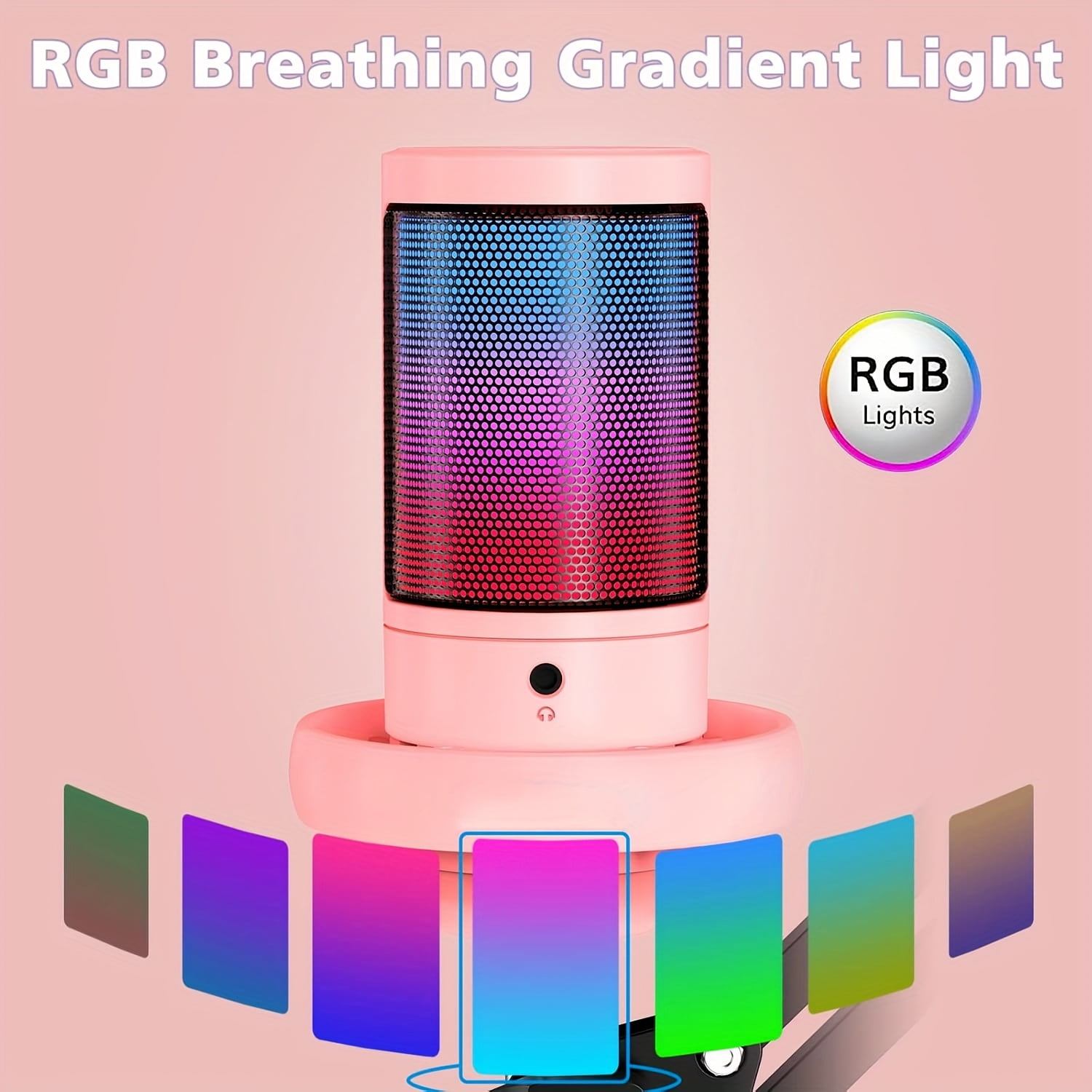 Aveek Gaming Microphone, Podcast Condenser Microphone, Streaming Mute Button, Twitch, Online Chat, PC Gamer RGB Computer Microphone, for Streaming and Podcasting