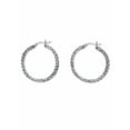 thumbnail image 2 of PalmBeach Jewelry 18k Gold Plated Sterling Silver or Sterling Silver Diamond Cut Hoop Earrings 1 1/4" Diameter, 2 of 4
