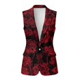thumbnail image 2 of Uorisanigo Red Rose Women's Jacket Vest Sleeveless Size S Lightweight Women's Suit Vest with Pockets Open Front Blazer Vests Elegant, 2 of 7