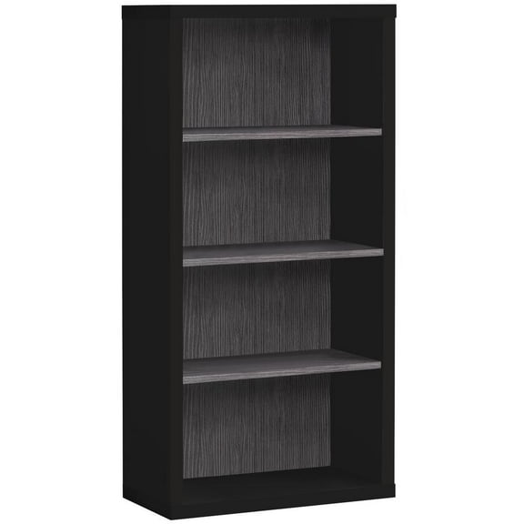 Monarch Specialties Bookshelf, Etagere, 5 Tier, 48" High, Office, Bedroom, Black And Grey Laminate