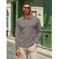 thumbnail image 4 of COOFANDY Men's Casual Polo Shirts Long Sleeve Textured Knit Tee Shirt Wrok Tshirts, 4 of 8