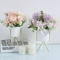 thumbnail image 6 of KIRIFLY Artificial Flowers, Fake Peony Silk Hydrangea Bouquet Decor Plastic Flower Arrangements Wedding Decoration Table Centerpieces(Light Purple), 6 of 7