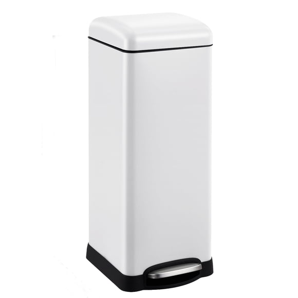 QinaQin Bote de basura con pedal y tapa de cierre suave, cubeta interior removible y acabado antihuellas, diseño práctico de 30 L para hogar u oficina