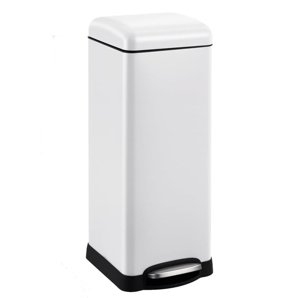 Garvee bote de basura de 30 L con apertura por pedal, tapa de cierre suave, cubeta interior removible y acabado antihuellas para hogar, oficina o baño