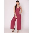 thumbnail image 4 of HERE&NOW Women's Solid Jump Suit Dress Ankle Length Strappy Deep Neck Summer Wear Slip On Attched Top And Bottom Set, 4 of 7