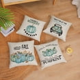 thumbnail image 3 of Set of 4 Fall Pillow Covers 16x16 Inch Thanksgiving Throw Pillows Covers Autumn Blue Pumpkins Decorative Cushion Covers Home Outdoor Sofa Couch Pillow Cases for Fall Decorations (16 by 16), 3 of 6