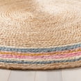 thumbnail image 3 of SAFAVIEH Natural Fiber Jermaine Geometric Jute Area Rug, Fuchsia/Beige, 4' x 4' Round, 3 of 4