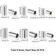 thumbnail image 2 of 180pcs Stainless Steel Cord Ends 3 Size Leather Cord End Caps Cord 2/2.5/3mm Inner Diameter End Caps Terminators Cord Clasp Loop Barrel for Jewelry Making(2 Style: Round Flat), 2 of 8