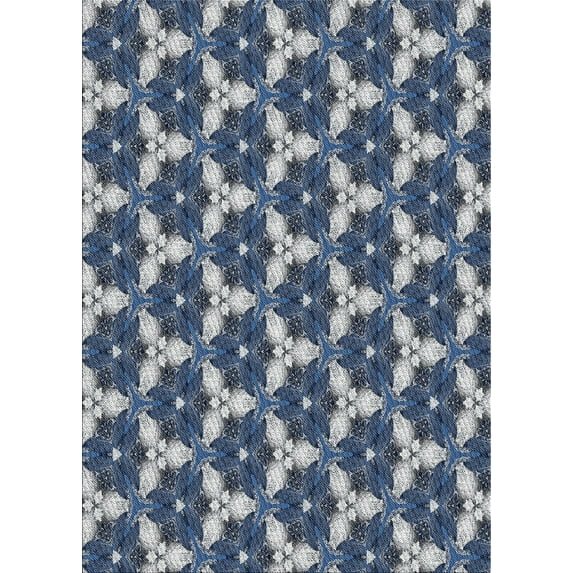 Ahgly Company Indoor Rectangle Patterned Blue Gray Novelty Area Rugs, 3' x 5'