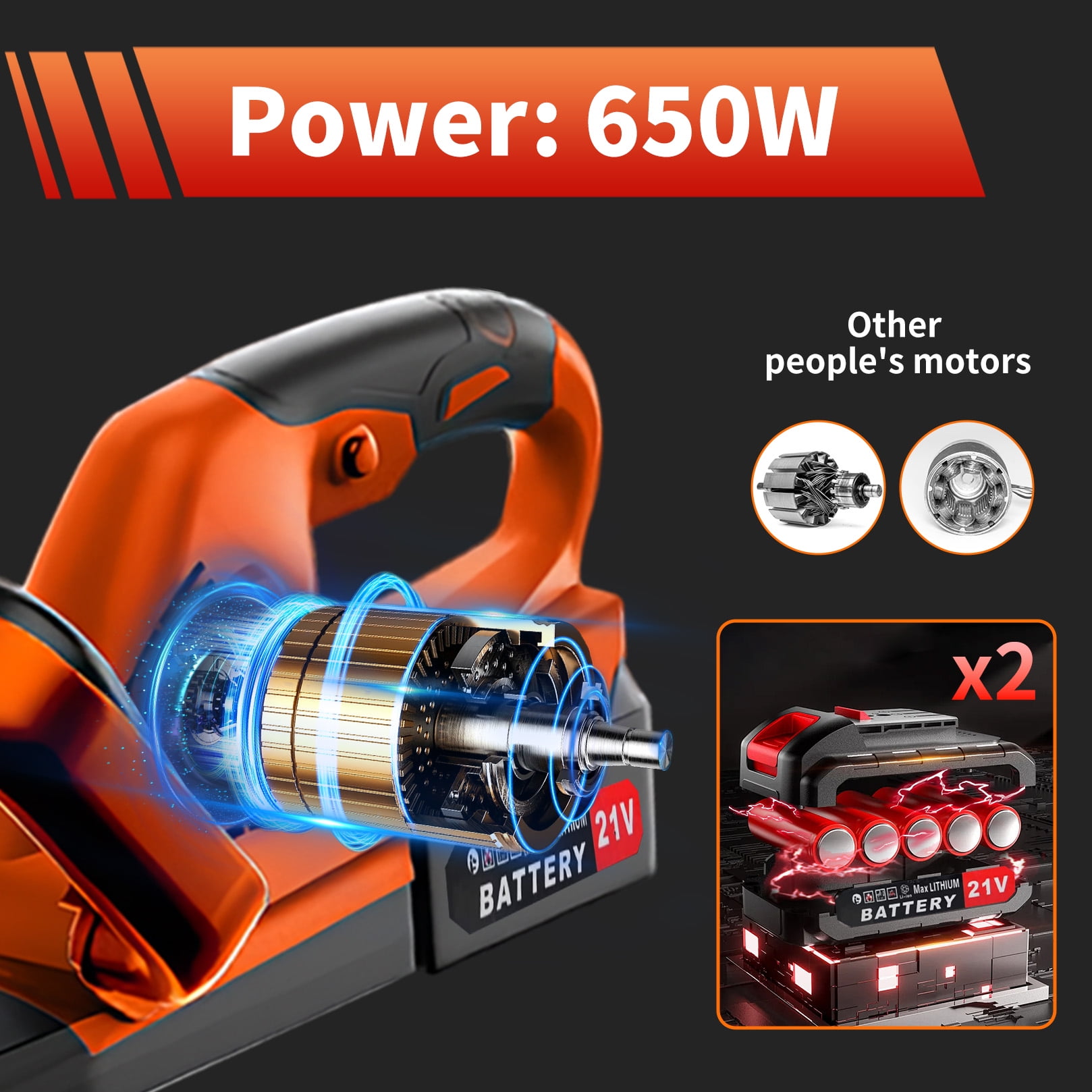 Focily 21V Hedge Trimmer Cordless, 22'' Electric Hedge Trimmer with 3.0Ah Batteries and Charger, 650W, 18500rpm Hedge Trimmer for Bush & Shrub Cutting, Trimming, Pruning