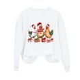 thumbnail image 6 of asdoklhq Mock Neck Sweatshirt Women's Round Neck Hoodless Christmas Printed Casual Loose Sweatshirt White 2X, 6 of 7