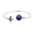 thumbnail image 6 of Tibetan Silver Lapis Lazuli Cuff Bracelet  Handmade 925 Sterling Silver Adjustable Designer Jewelry Gift for Men & Women, 6 of 6
