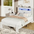 thumbnail image 5 of SESSLIFE Twin Bed Frame with LED Headboard, Modern Wood Bed Frame with Charging Station, Platform Bed with Under Bed Storage for Bedroom, Easy Assembly,White, 5 of 6