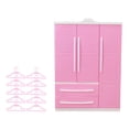 thumbnail image 4 of Armario para muñecas, organizador de ropa para muñecas, regalo de cumpleaños, bonitos regalos decorativos de Valentín para niños con 10 perchas Estilo A, 4 of 8