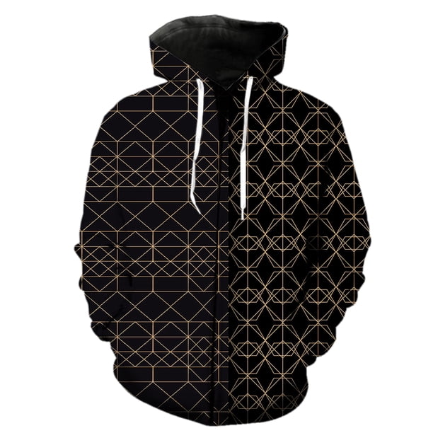 Sudadera con capucha y cremallera con estampado abstracto para hombre, estilo hip hop, informal, de moda, con estampado 3D, manga larga, unisex, primavera, 2024