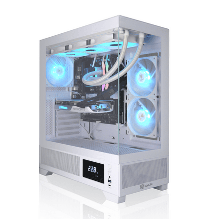 AVGPC Whirlwind Gaming PC Intel Core Ultra 7 265K, Nvidia RTX 5070, 32GB 6000MHz DDR5, 2TB NVME M.2 SSD, 360MM AIO Liquid Cooling, WiFi/AC, Tempered Glass Case White, Windows 11 Home