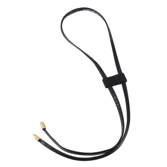 Unique Bargains 85.5cm/33.7' PU Leather Drawstring Pull String Purse Strap for Bucket Bag, Black