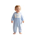 thumbnail image 6 of mgoYE Toddler Baby Girl Boy Birthday Outfit One Embroidery Jumpsuit Long Sleeve Peter Pan Collar Romper 1st Birthday Cake Smash Outfit, 6 of 6