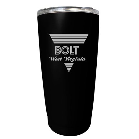

Bolt West Virginia Souvenir 16 oz Black Stainless Steel Tumbler Retro Design
