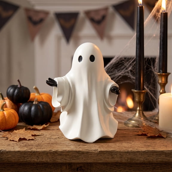 Gqtwoy Halloween Ghost Resin Figurines Cute Desktop Decor, Party Decorations, Unique Gifts for Halloween Enthusiasts, Spooky Home Decor, Solid Structure Ornament