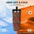 thumbnail image 3 of Christmas Trees Tumbler with Handle Flip Straw Red 30oz Insulated Stainless Steel Cup Cute Travel Coffee Mug Water Bottle for Women, 3 of 7