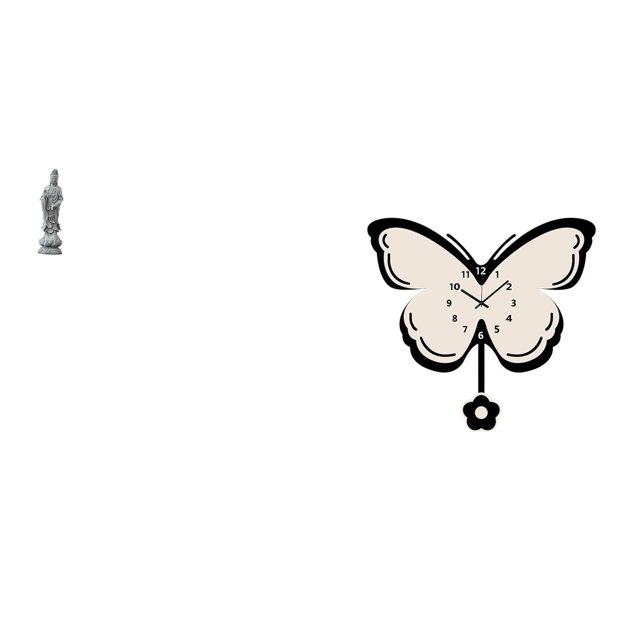 Escultura De Guan Yin, Adorno Feng Shui Con Mariposa, Reloj De Pared Decorativo Para Oficina, Comedor, Habitación Infantil, Gabinete De Granja Y Escritorio.