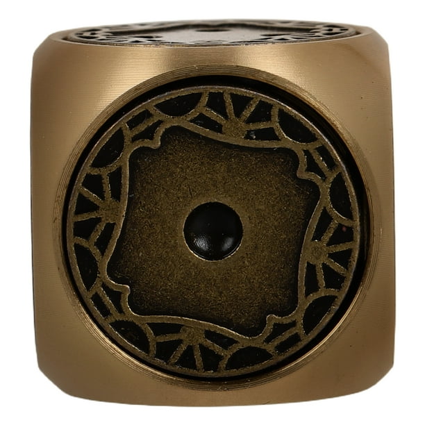 Exquisito juego de dados de latón retro para juegos de mesa y coleccionistas Dados de metal de 6 caras pulidos a mano para juegos creativos Dados de latón para juegos de mesa