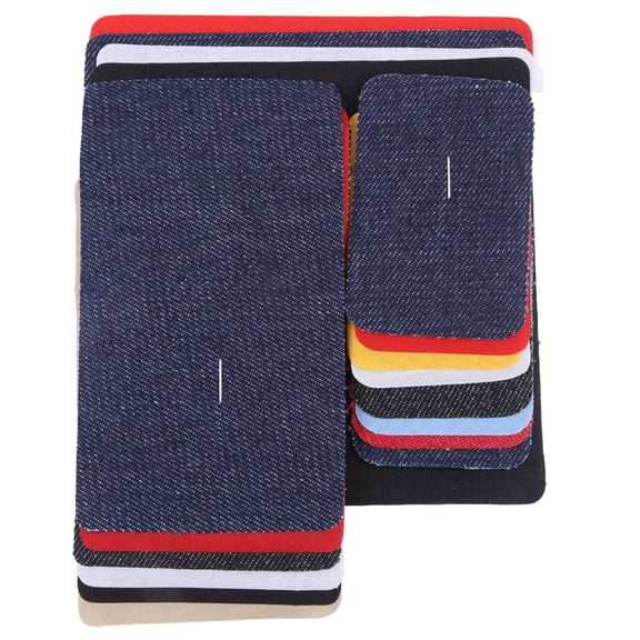 M Buder 18Pcs Assorted Iron on Jean Mending Patches Repair Kit for Cloth Jeans Hats DIY Clothing Decoration (5 x 5 in / 12.7 x 12.7 cm)