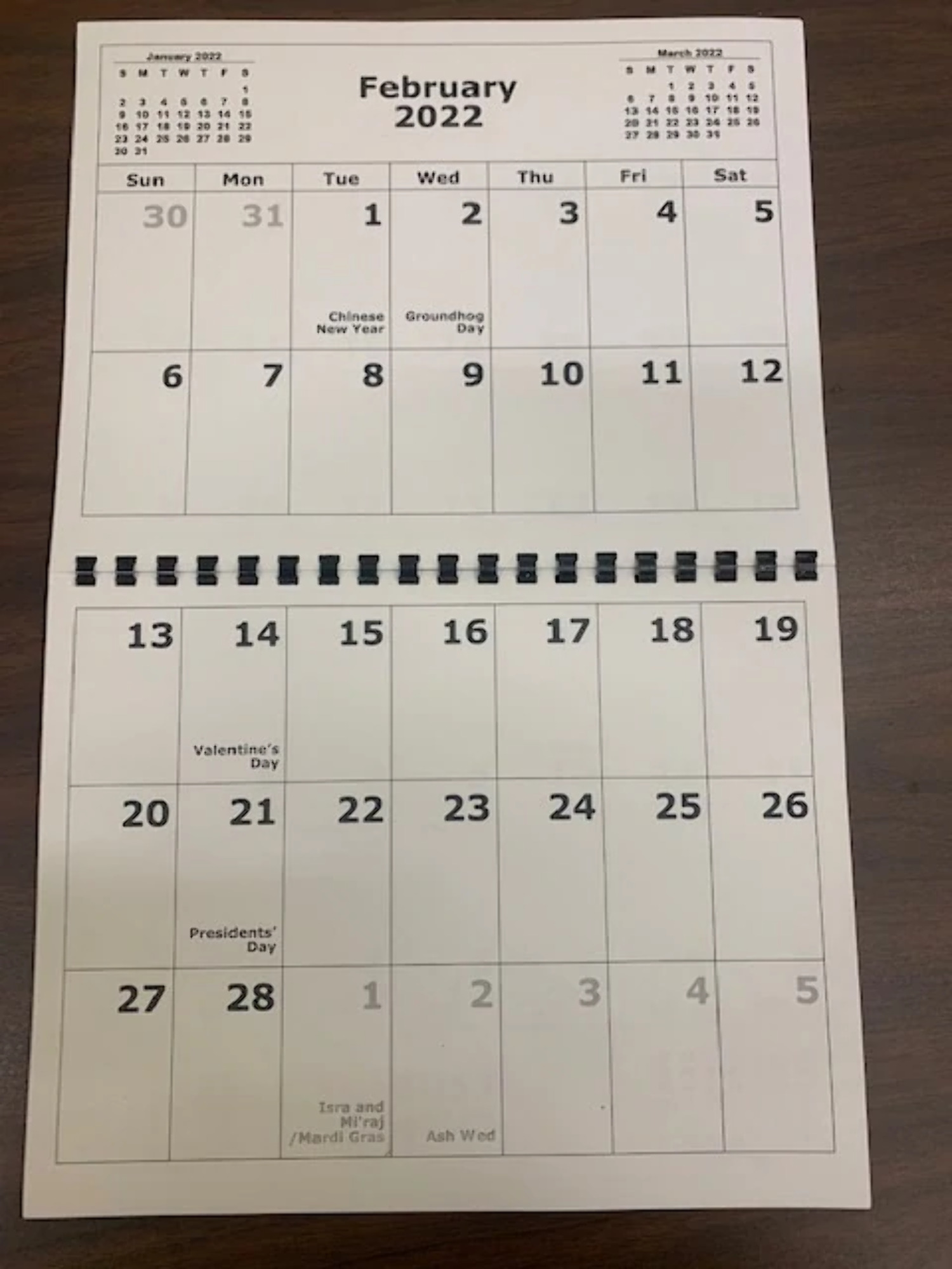 2022 large print desk calendar walmart com