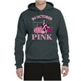 thumbnail image 2 of Wild Bobby In October We Wear Pink Pumpkin Cheetah Print Breast Cancer Awareness Unisex Hoodie Sweatshirt, Charcoal, X-Large, 2 of 6