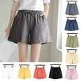 thumbnail image 3 of Cotton Linen Casual Shorts Women Gym Shorts High Waist Short Pants Female Summer, 3 of 10