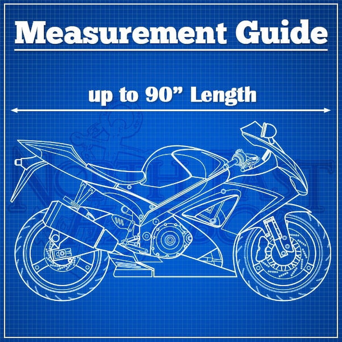 NEH Superior Travel Dust Motorcycle Sport Bike Cover: Fits Up To Length 90" - All Sport Bikes & Small To Medium Cruiser Bikes - Compatible with Yamaha Honda Suzuki Kawasaki Ducati Triumph Motorcross