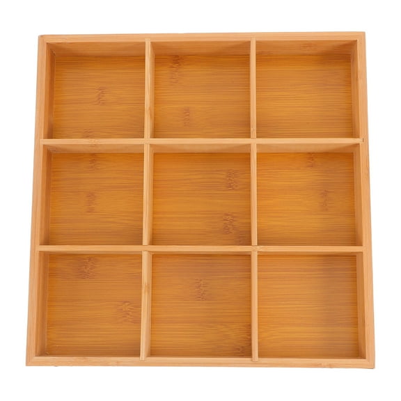 MLINS Tea Bag Storage Box 9-Compartment Wooden Tea Bag Organizer Sugar Packet Organizer for Tea Bags Dry Fruits for Home Table Use