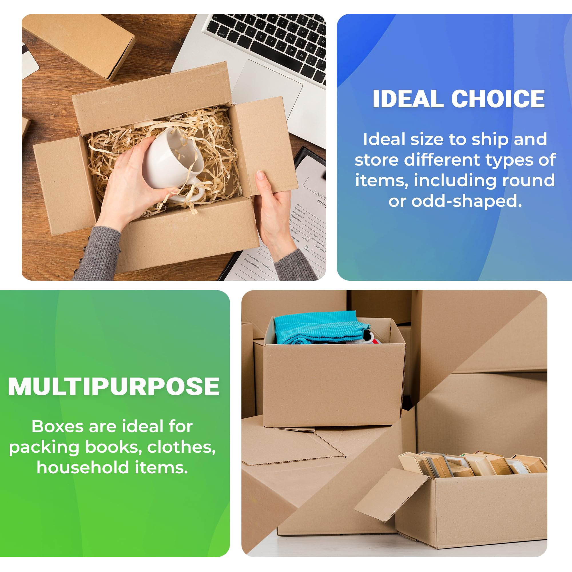 Corrugated Shipping Boxes Brown Cardboard Moving Boxes 75 count 7x7x7 in