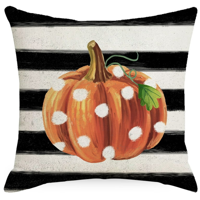 Wheat Plaid Pumpkin Pillow 18x18