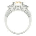 thumbnail image 4 of 4.27 ct Emerald Cut Natural Morganite 3 Stone 18K White Gold Womens Engagement Ring, 4 of 6