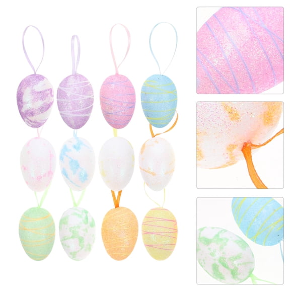 WHAMVOX 12pcs Easter Tree Ornaments Tree Decorations for Easter Miniature Tree Ornaments